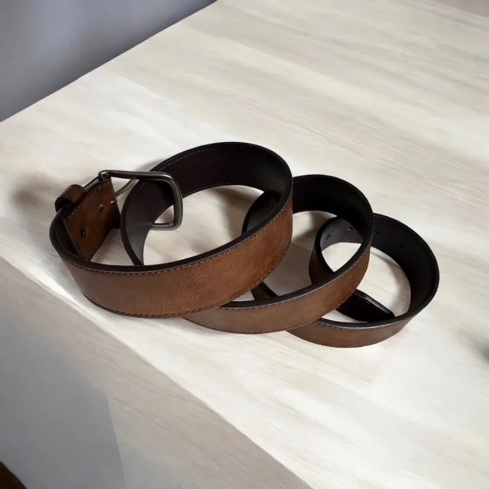 Levi's Men's BROWN BELT Size L 42-44 Silver Tone